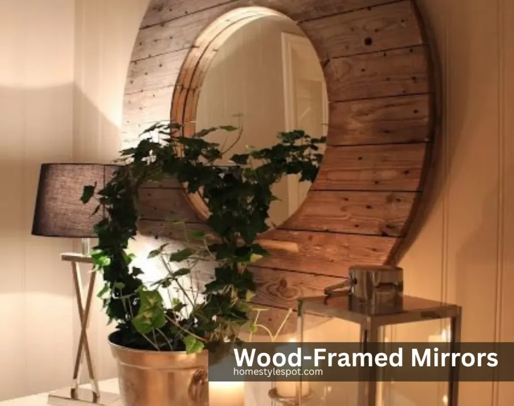 wooden mirror home decore