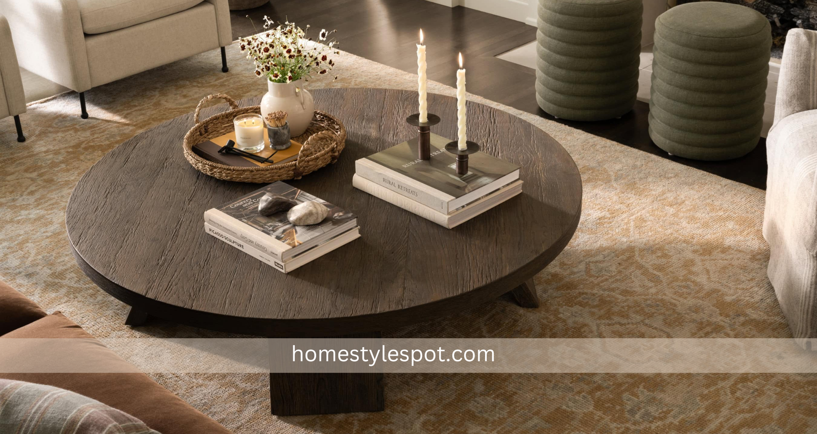 how to style a round coffee table