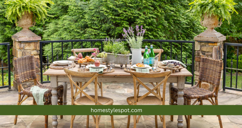 outdoor farm style dining table 