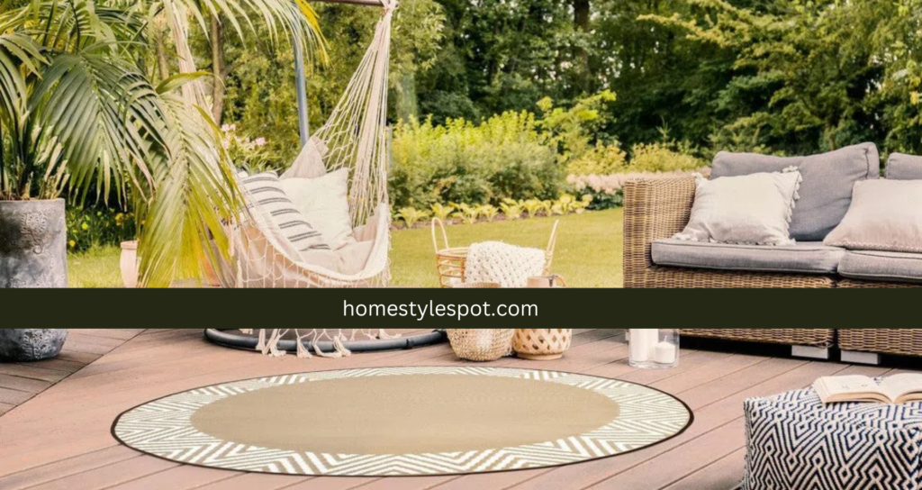 easy to clean round outdoor rugs